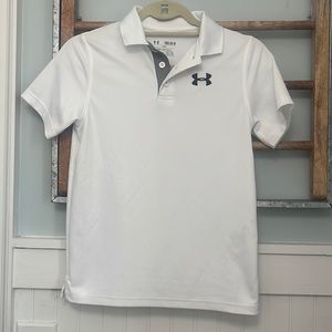 Boys Under Armour performance polo size medium white